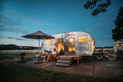 Tent pitched at a campsite